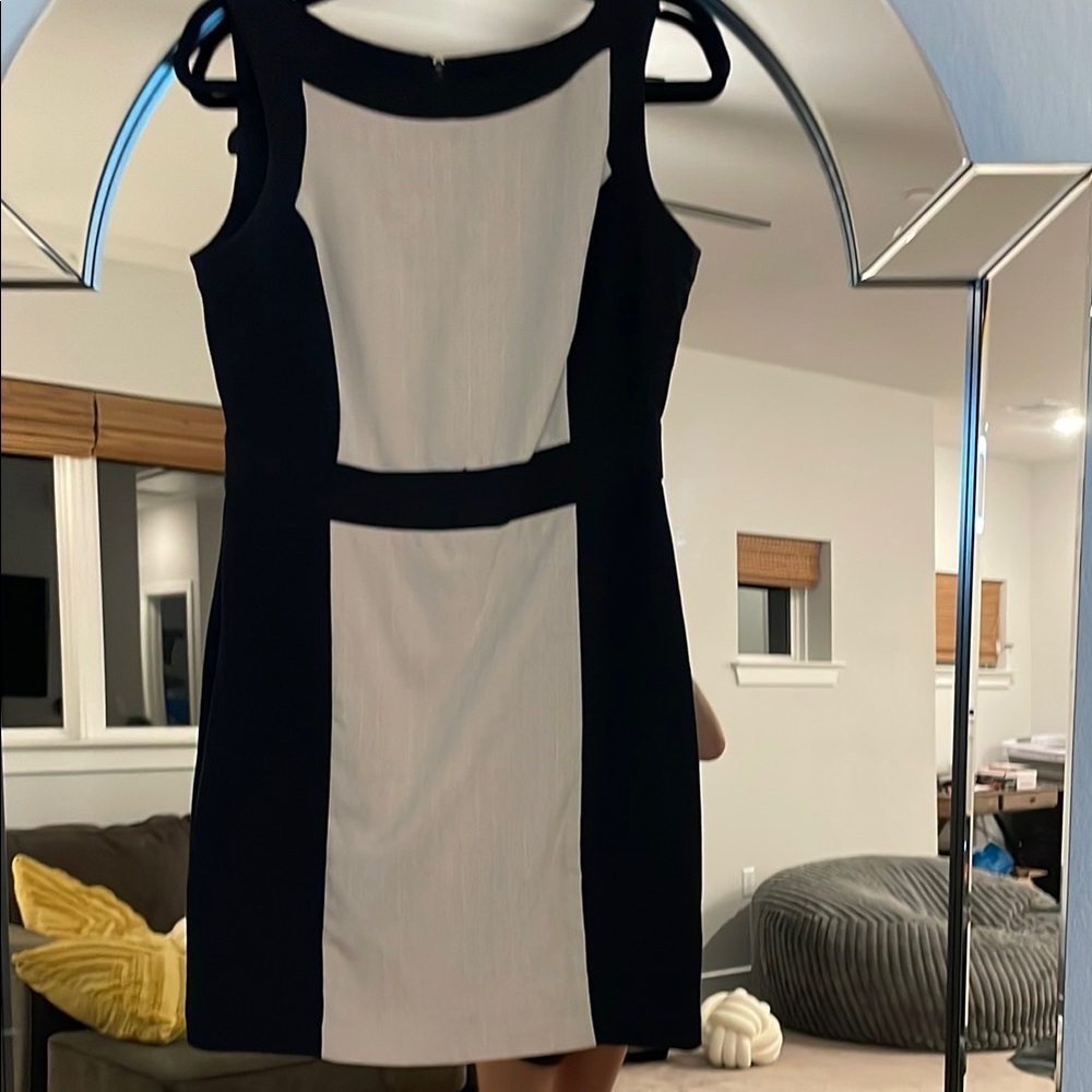 BCX Black and White Spaghetti Strap Sheath Mini Dress Size 11
